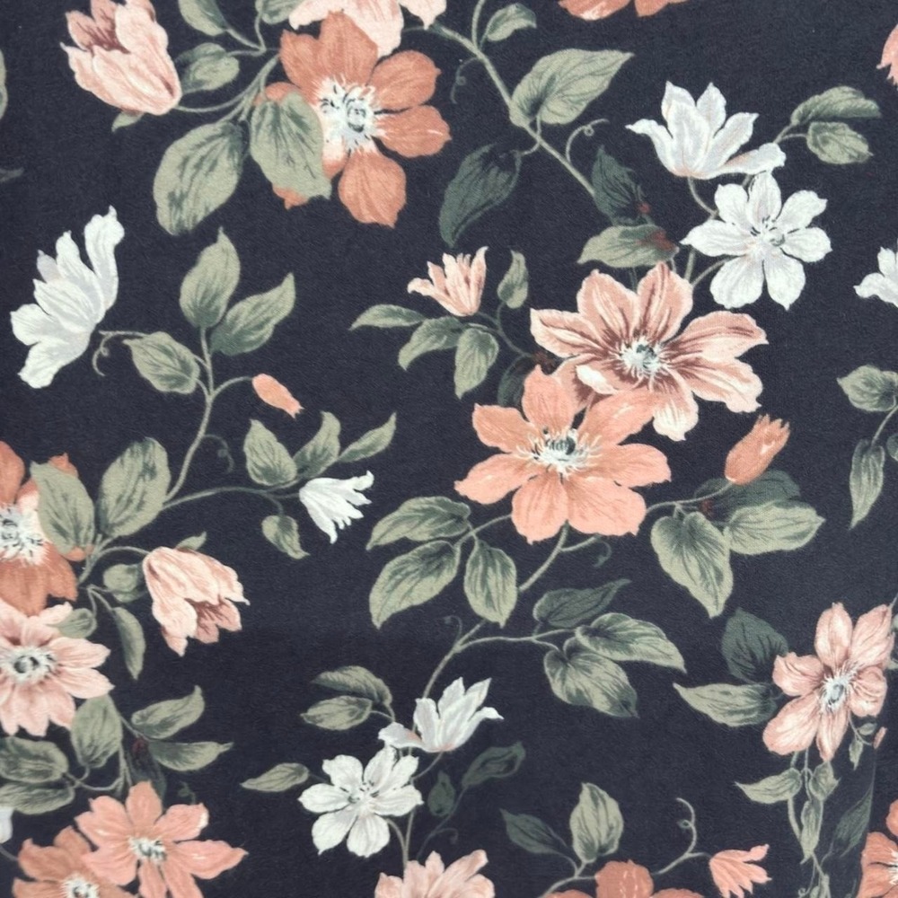 Abercrombie & Fitch Black Floral Soft Tee M Whimsigoth Cottagecore Boho Top - Picture 3 of 4